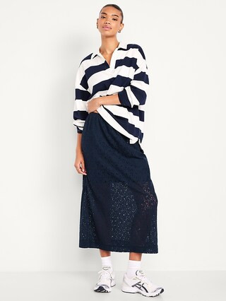 High-Waisted Lace Midi Skirt | Old Navy (US)