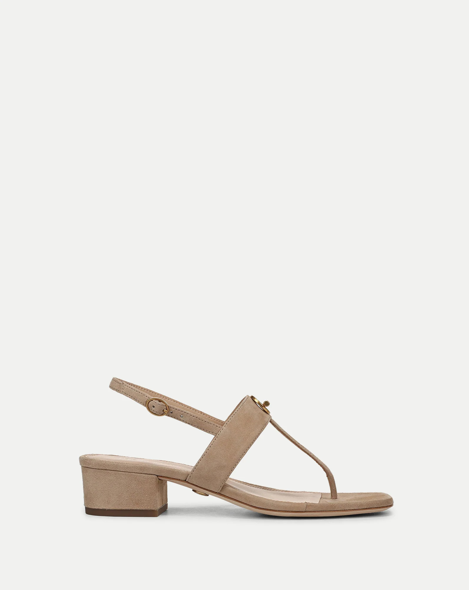 Andie Toggle Block-Heel Sandal in Sand | Veronica Beard | Veronica Beard
