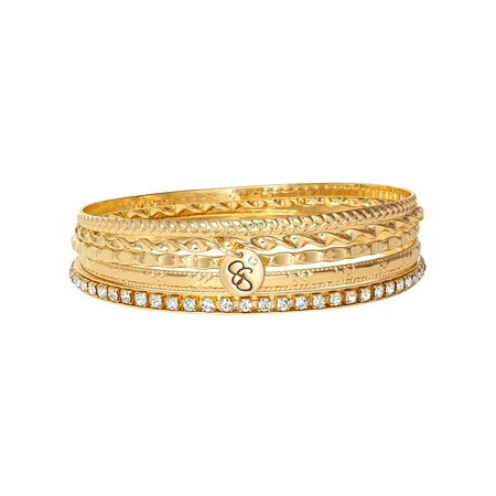 Jessica Simpson Women s Rhinestone Bangle Bracelet Set 5-Piece | Walmart (US)
