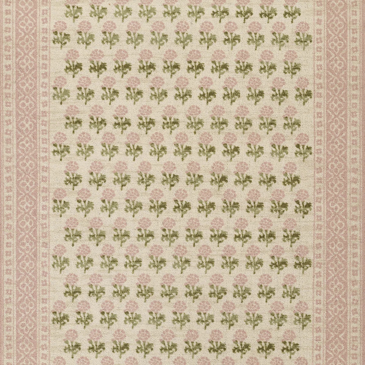Anders Traditional Floral Wool and Nylon Pink Area Rug | Birch Lane