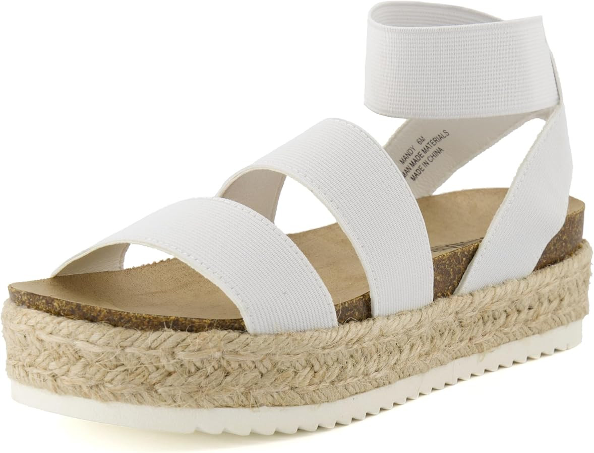 CUSHIONAIRE Women's Mandy Cork Espadrille Platform Sandal - Strappy Wedge with Arch Support, | Amazon (US)