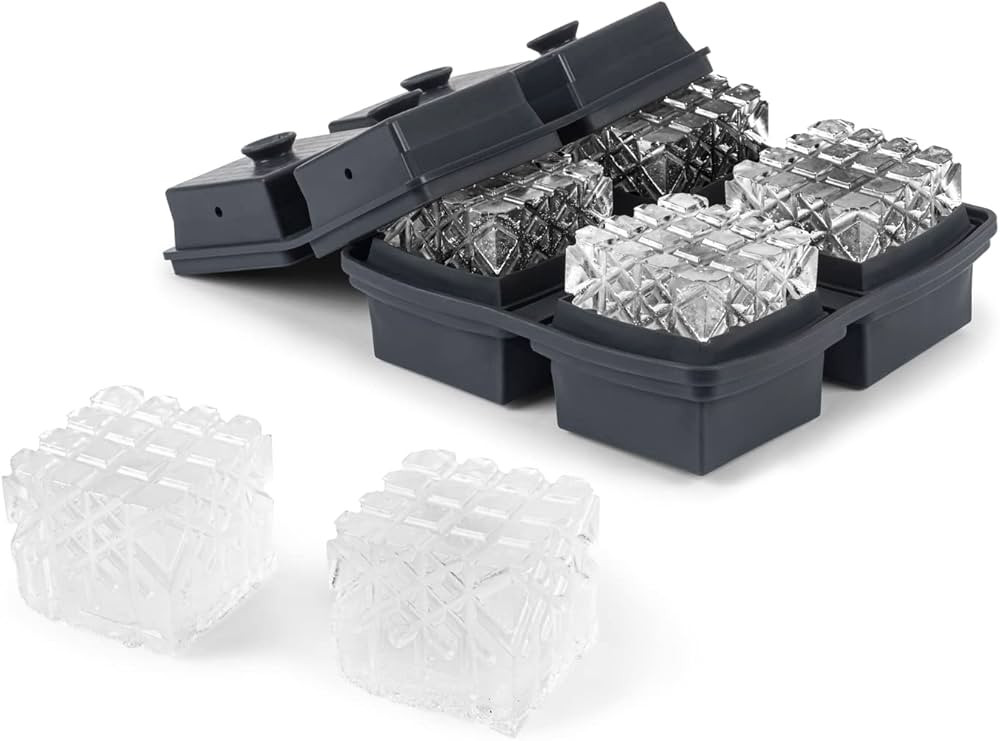 W&P Crystal Ice Tray, Perfect Etched Large Cubes, Slow Melting for Whiskey and Cocktails, Food Gr... | Amazon (US)