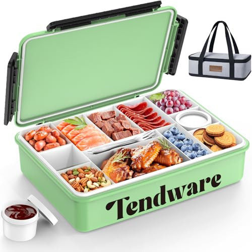 Chilled Portable Snackle Box Container Insulated Bag Keep Food Warm 12 Compartment Divided Serving Tray Reusable Ice Pack Road Trip Essentials for Charcuterie Snack Picnic Beach Birthday Gift | Amazon (US)