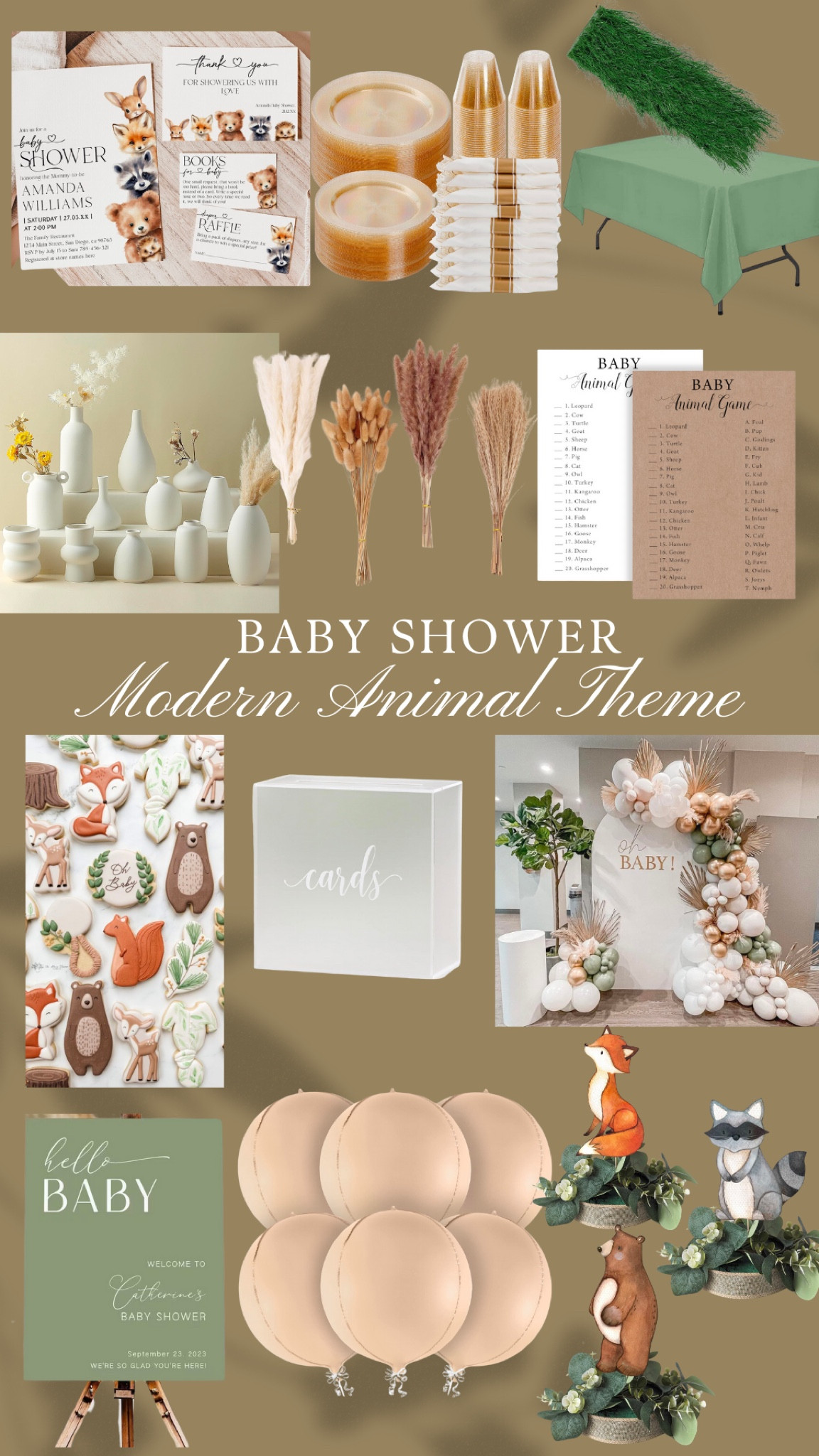 Baby Shower | modern baby shower theme | animal baby shower theme 

#LTKparties #LTKbaby #LTKbump