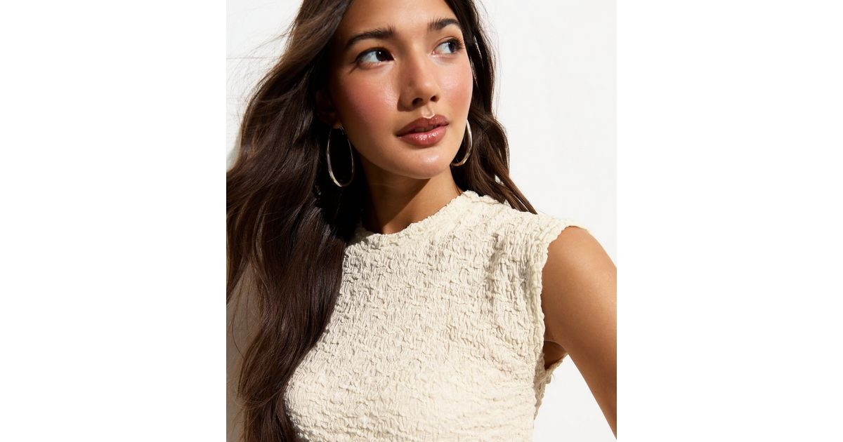 Off-White Textured Sleeveless Top | New Look | New Look (UK)