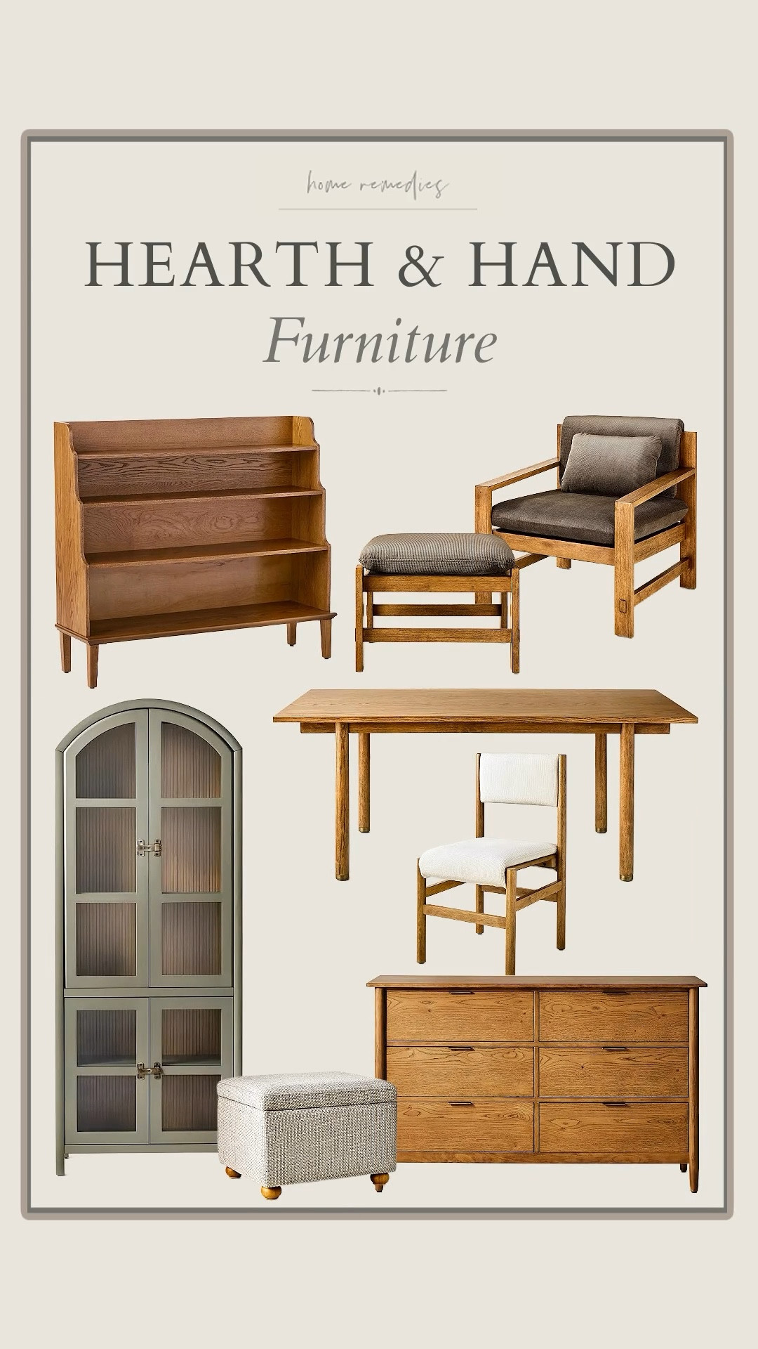 Beautiful new furniture finds from the spring Hearth & Hand collection! Grab your favorites before they sell out! modern organic, console table, armchair, ottoman, entryway table, media console, end table, arched cabinet, dining table, ding chair, dresser, bookshelf

#LTKWatchNow #LTKStyleTip #LTKHome