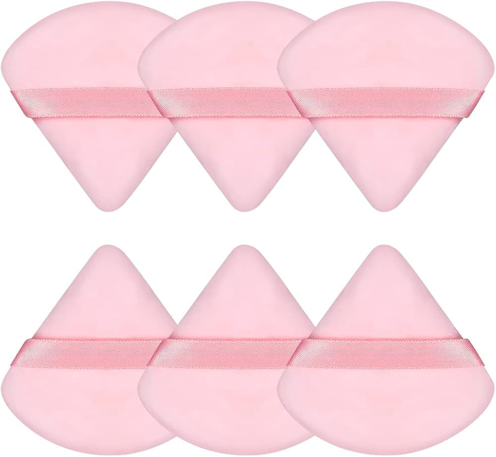 Pimoys 6 Pieces Powder Puff Face Soft Triangle Makeup Puffs for Loose/ Mineral Powder Body Powder... | Amazon (US)