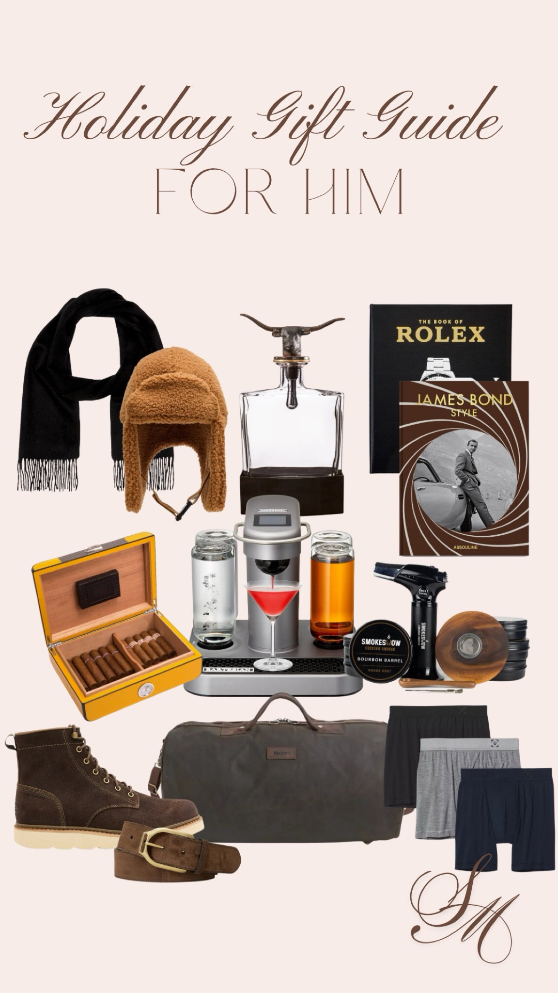 Holiday Gift Guide for the man in your life. From homemade craft cocktails to sophisticated coffee table books. You can not go wrong with any of these as Christmas presents🥃 

Craft cocktail machine | Old Fashion | Cocktail Torch | Cigar Humidor | Bourdon Decanter | Barbour Travel Bag  

#LTKSeasonal #LTKmens #LTKhome