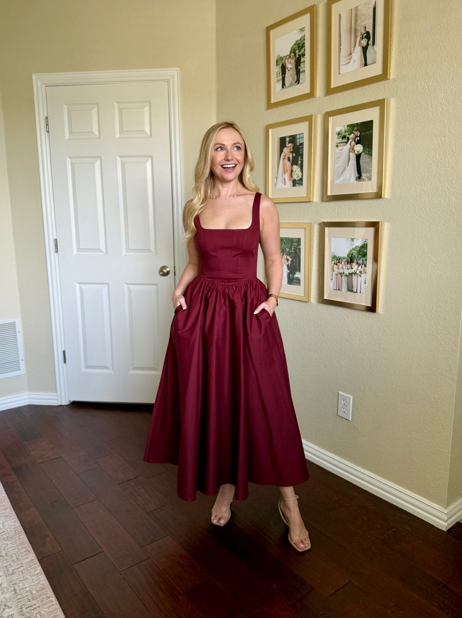 I love a classic wine color for fall! This dress is perfect for any outdoor fall weddings you may have. Wearing an XS 

#LTKSeasonal #LTKWedding #LTKPetite