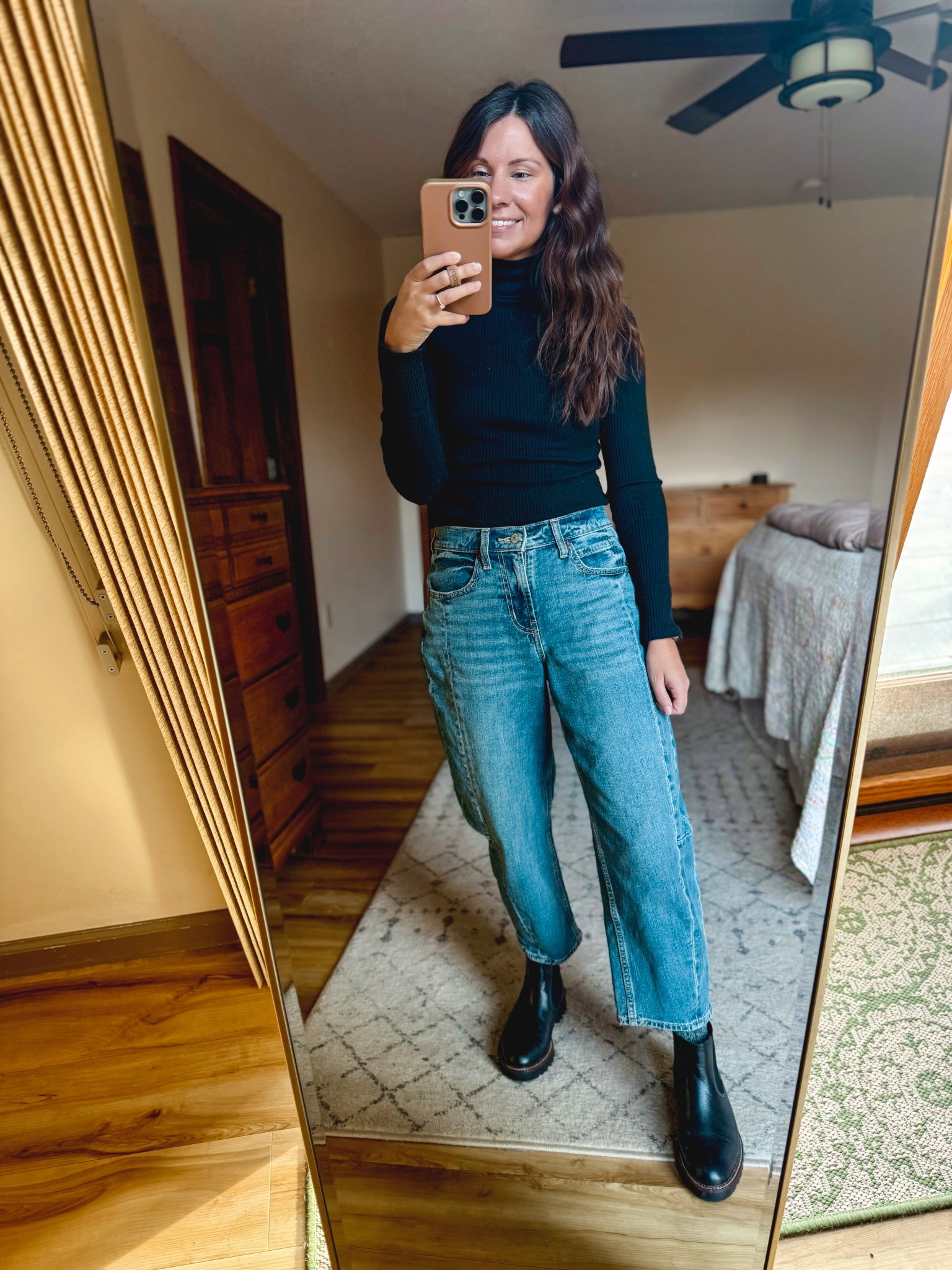 My turtleneck is from Buffalo jeans last year, but I linked a few similar ones. It’s just a ribbed black turtleneck. My barrel jeans are size 0 petite and my boots are size 6.5.

#LTKPetite #LTKFindsUnder100 #LTKSeasonal