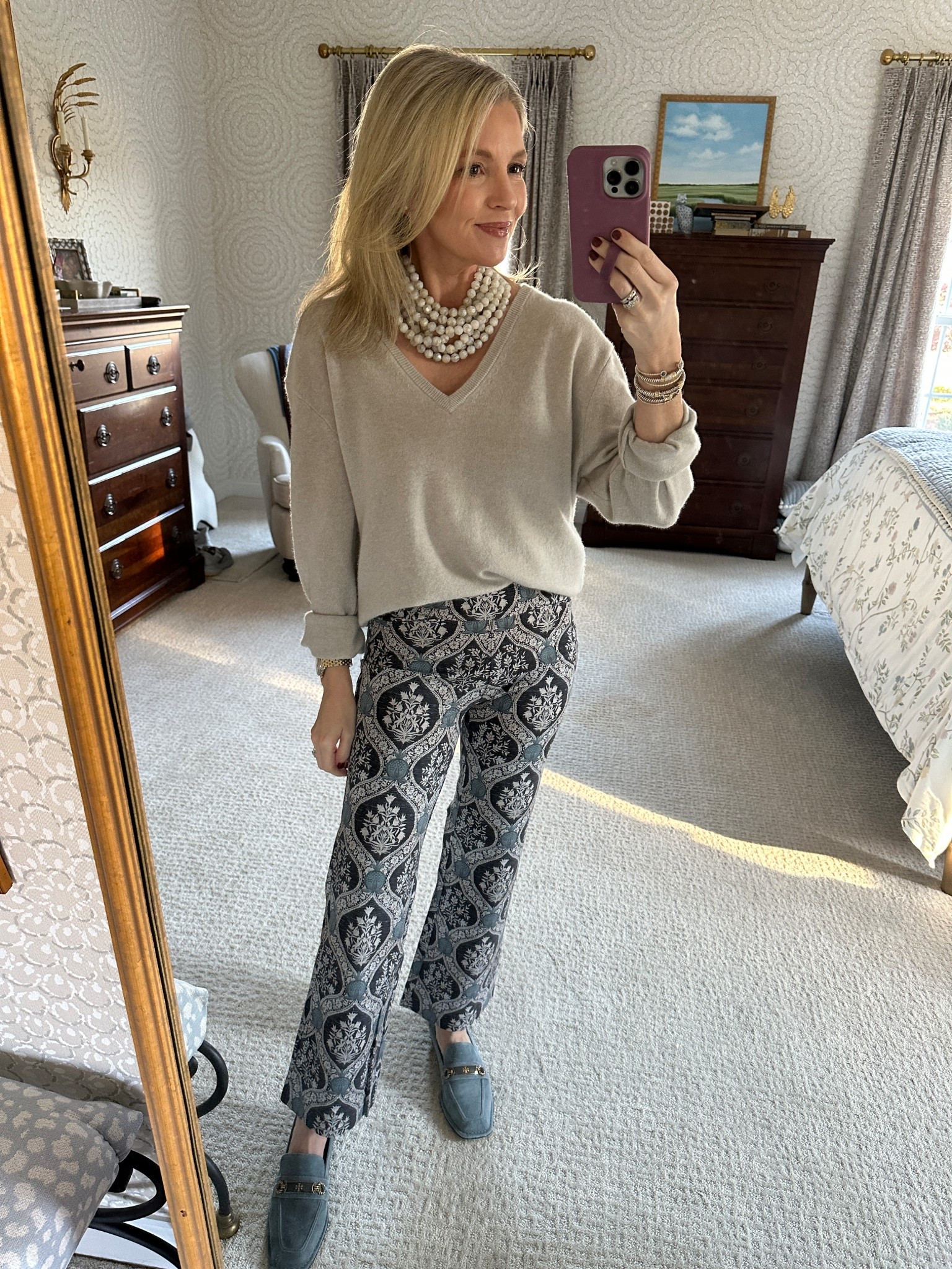 Wearing an XS in the pants (they’re the best!!!). Sweater is old from JCrew but linked some that are from this season. My blue suede shoes are old Tory Burch, but I linked another option that is very similar and you won’t believe the price!!