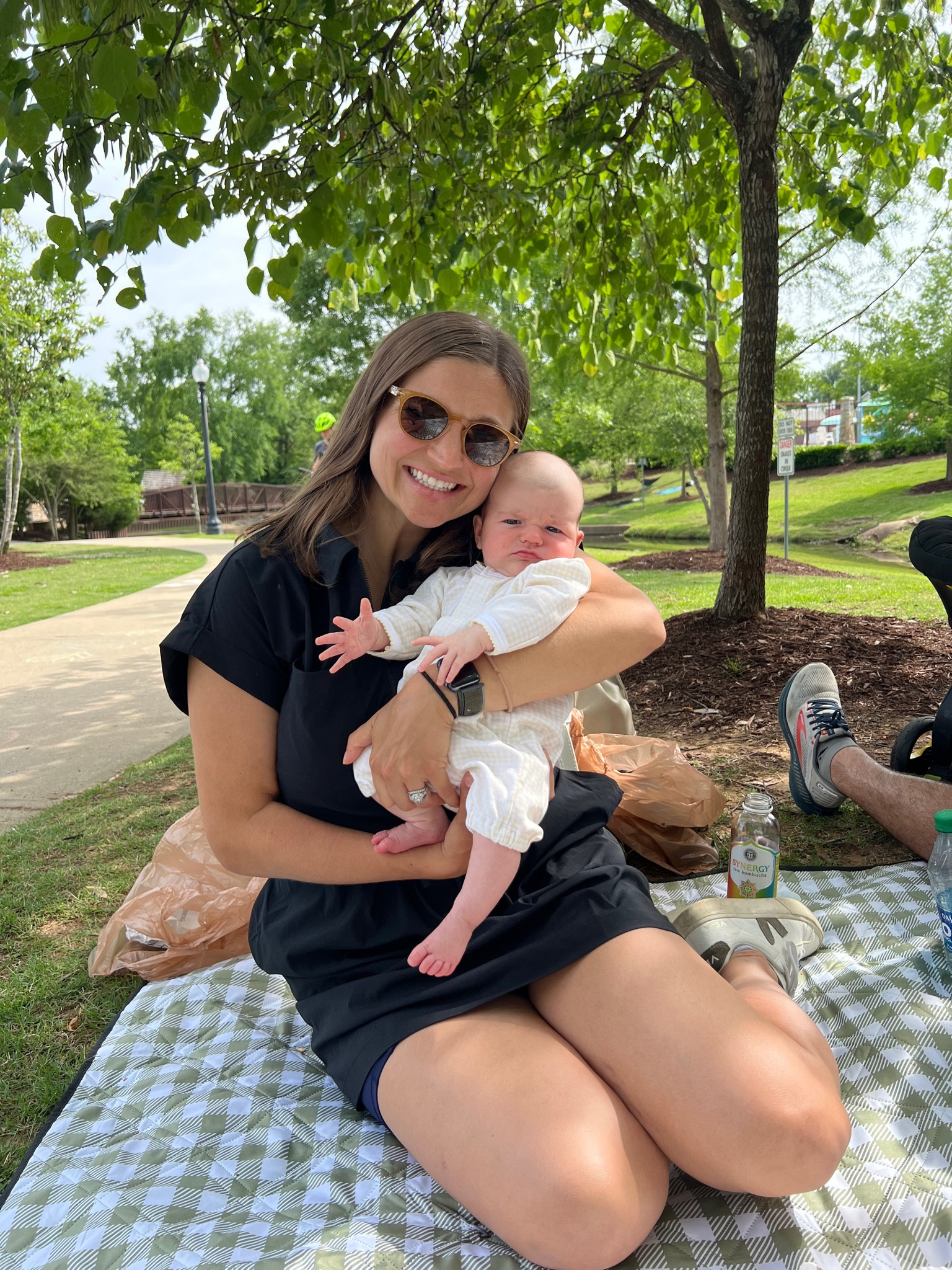 Athleisure for on the go. I paired my dress with biking shorts for added comfort and ease of use  