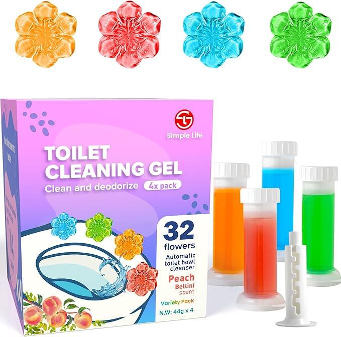 Simple Life Toilet Bowl Cleaner Gel | Fresh Flower Toilet Gel Stamp | Stops Limescale and Stains ... | Amazon (US)