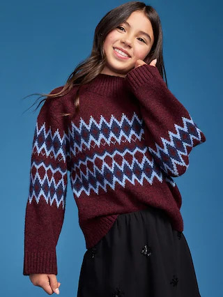 Old Navy x Altuzarra Mock-Neck Fair Isle Sweater for Girls | Old Navy (US)