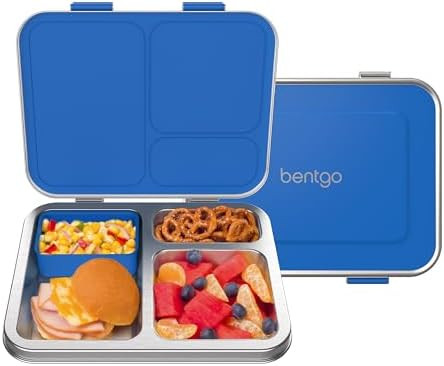Bentgo Kids Stainless Steel Leak-Resistant Lunch Box, 3 Compartments | Amazon (US)