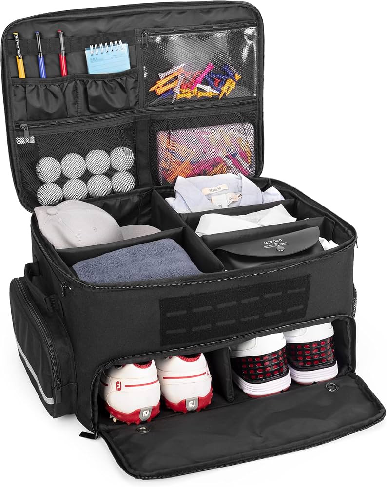 Golf Trunk Organizer Storage with Separate Compartment for 2 Pair Shoes Up to US Mens 16, Golf Ca... | Amazon (US)