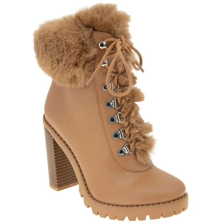 BCBGeneration Womens Pelica  Faux Leather Embossed Combat & Lace-up Boots | Walmart (US)