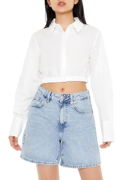 Cropped Poplin Shirt | Forever 21