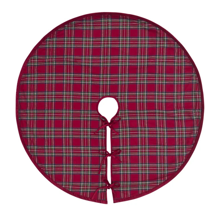 My Texas House Angie Red Plaid Christmas Tree Skirt, 60" | Walmart (US)