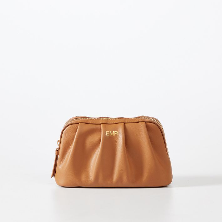 Vegan Leather Ruched Pouch | Mark and Graham