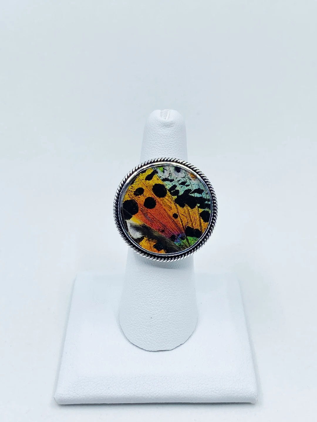 Real Butterfly Wing Rings, Handmade with 950 Silver, Adjustable Size, Circular Shaped Ring | Etsy (US)