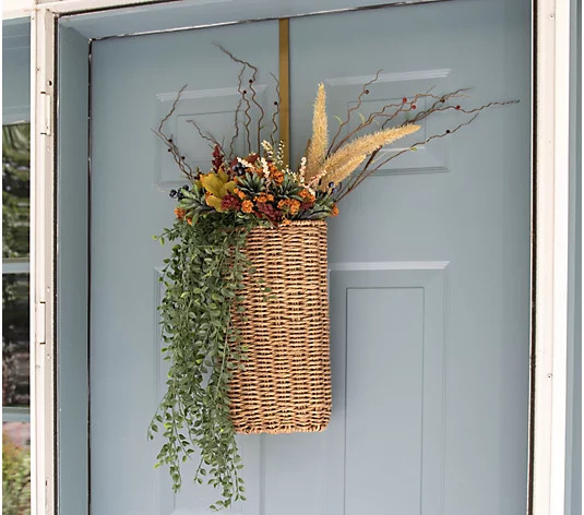 Indoor/Outdoor 17" Woven Door Basket by Lauren McBride - QVC.com | QVC