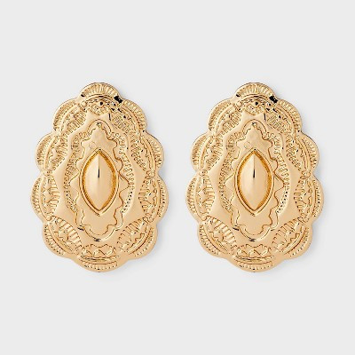 Western Sculpted Button Earring - Universal Thread™ Gold | Target