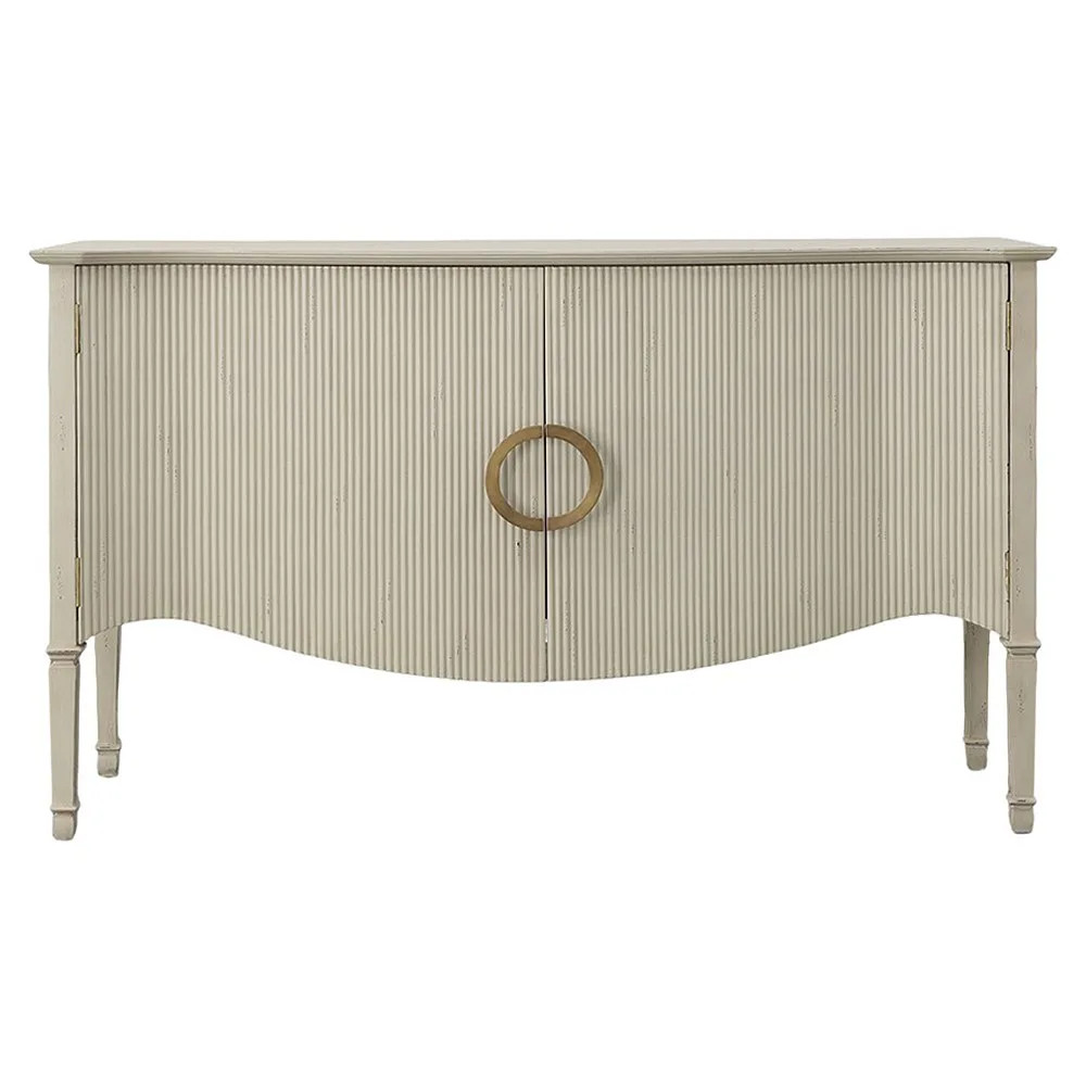 Manon French Country Distressed Cream Mahogany Wood Sideboard - 36 | Kathy Kuo Home