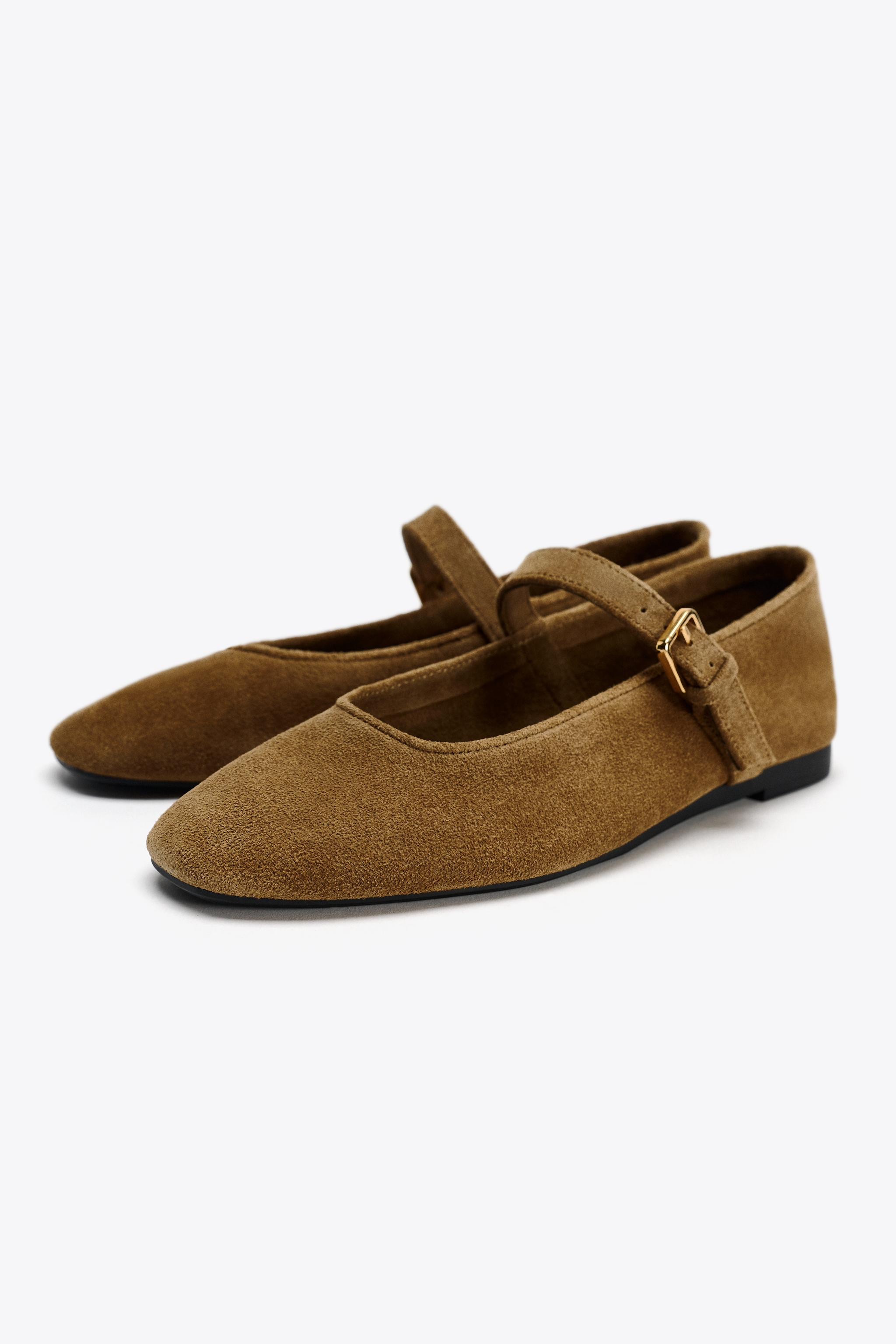 SUEDE BALLET FLATS | Zara US