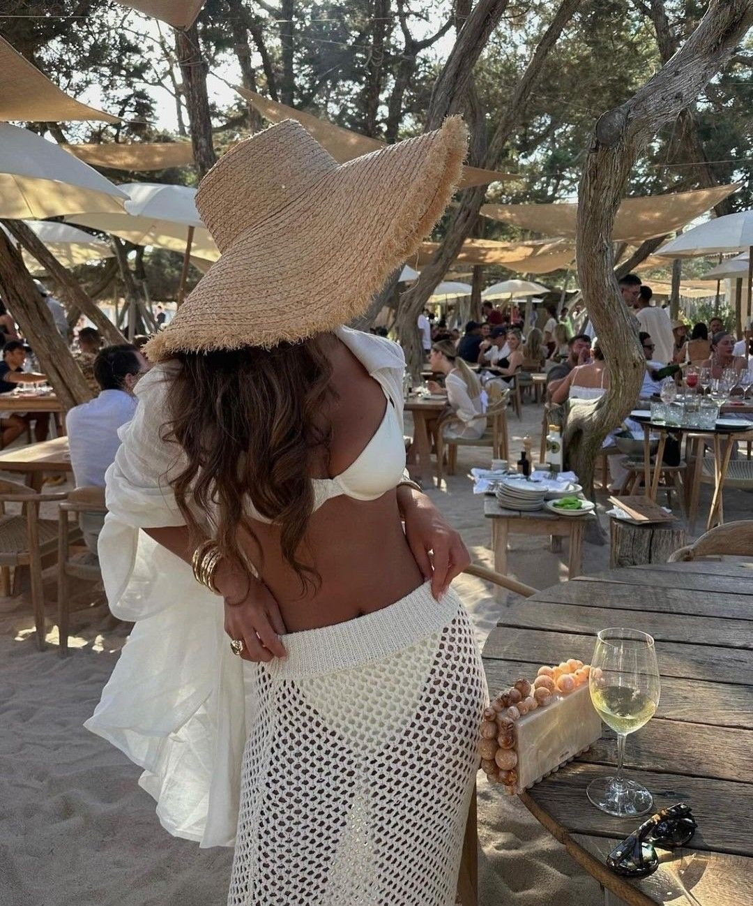 White beach outfit, crochet skirt, swimwear, st Barths outfit, beach day outfit, vacation at the beach, beach vacation outfit, white bikini, white tunic, white coverup 

#LTKTravel