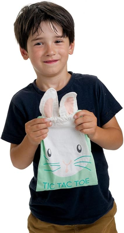 Tender Leaf Toys - Tic Tac Toe - Wooden Tic Tac Toe Game with Bunny Drawstring Bag - Travel Board... | Amazon (US)