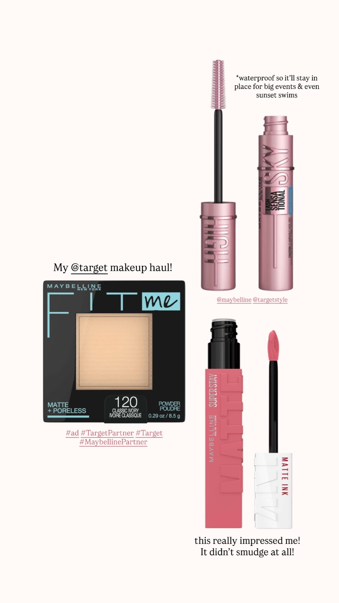 #ad everything I bought recently from @Target to try to perfect a makeup look that lasts!  @Maybelline @targetstyle #TargetPartner #Target #MaybellinePartner