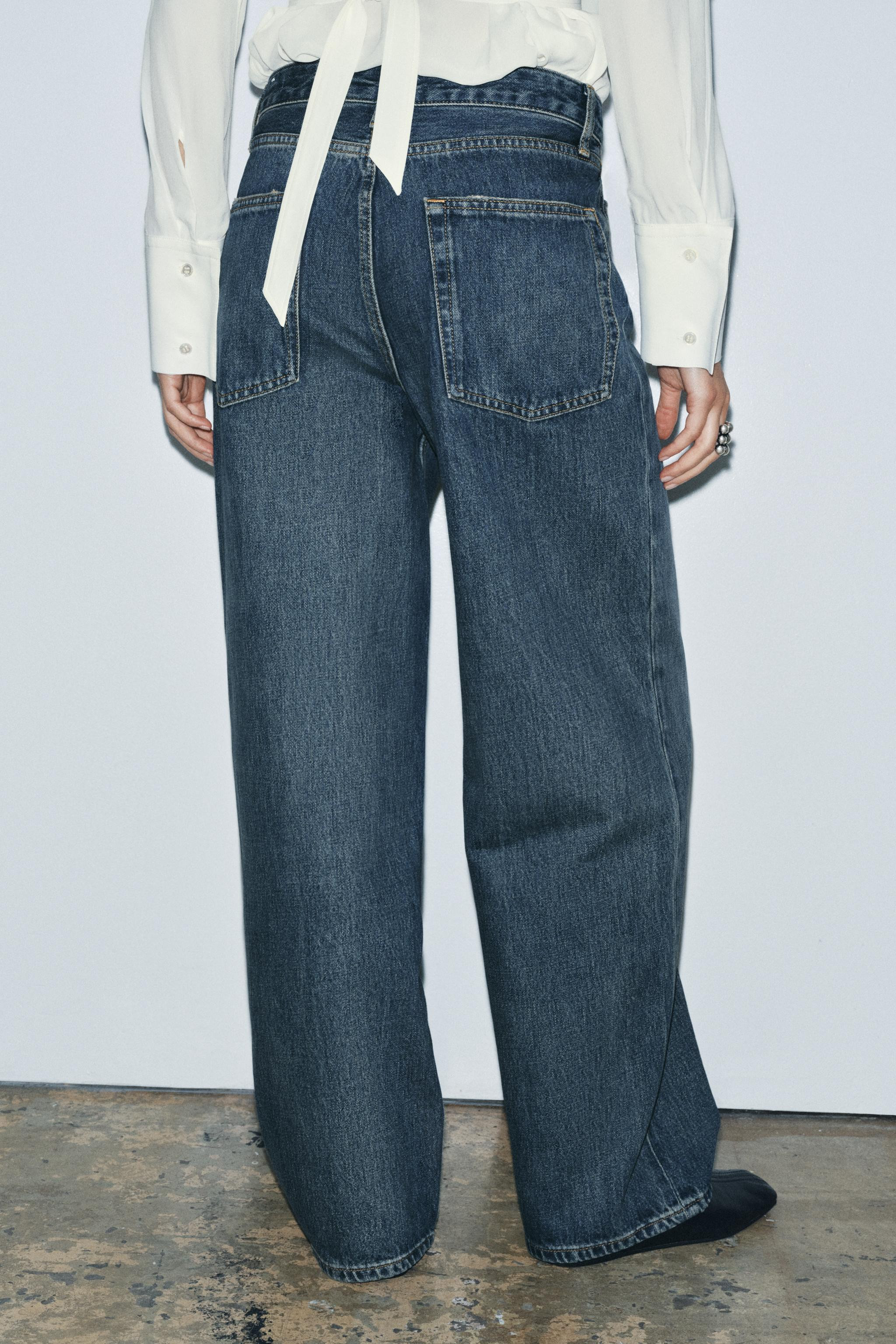 ZW COLLECTION BAGGY MID-WAIST JEANS | Zara UK