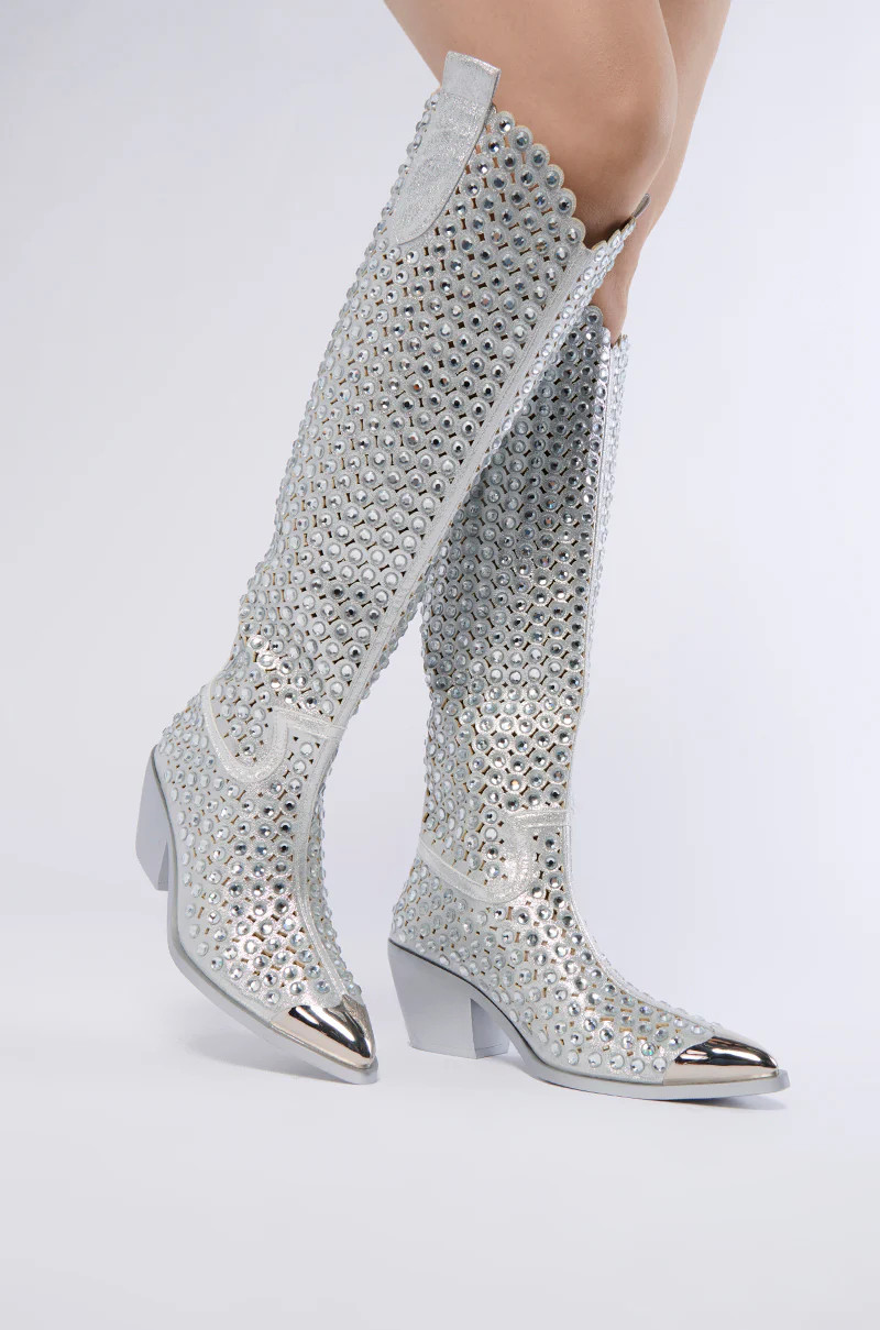 AZALEA WANG RUVIN SILVER WESTERN BOOT | AKIRA