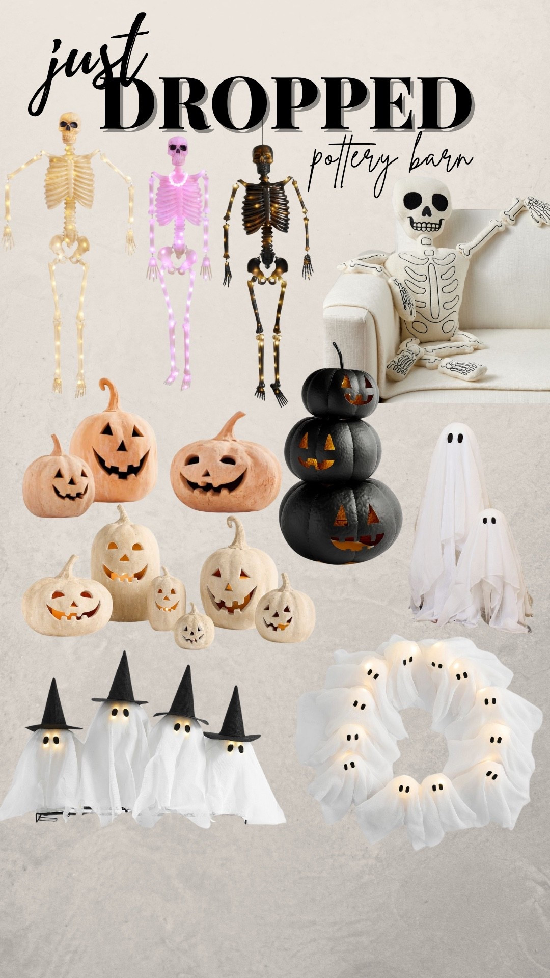 New Halloween collection Just dropped at pottery barn! Halloween home - Halloween decor - pumpkins - skeleton - Halloween front porch mat - witches broom - light up skeleton - ghost pillow - ghost cloche - terracotta pumpkin - ghost hologram - ghost plate - life size skeletons - ghost coffee mug - Halloween wreath 

#LTKSeasonal #LTKFindsUnder100 #LTKHome