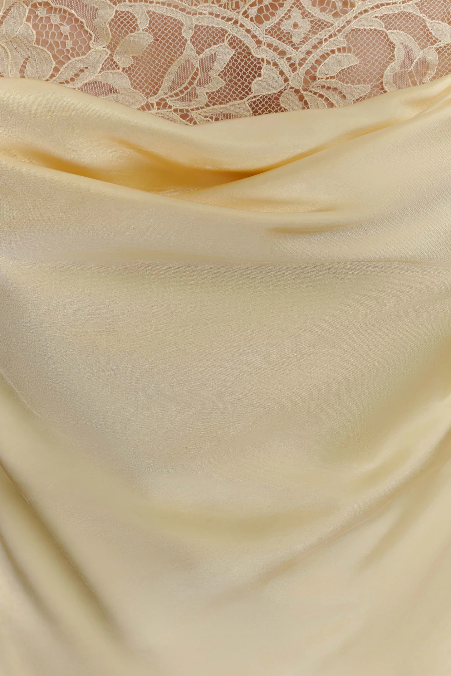 Isadora Lace & Satin Maxi Dress - Lemon | MESHKI US