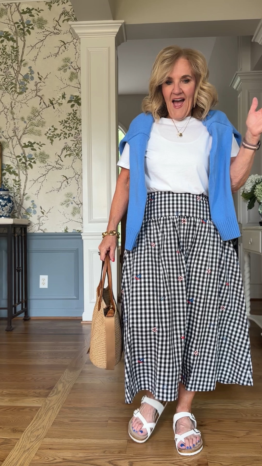 Skirt size 8
Tee size medium
Sweater on major sale I ordered a size large to be oversized 
10% off my bag code NANETTE

#LTKOver40 #LTKSaleAlert #LTKSeasonal