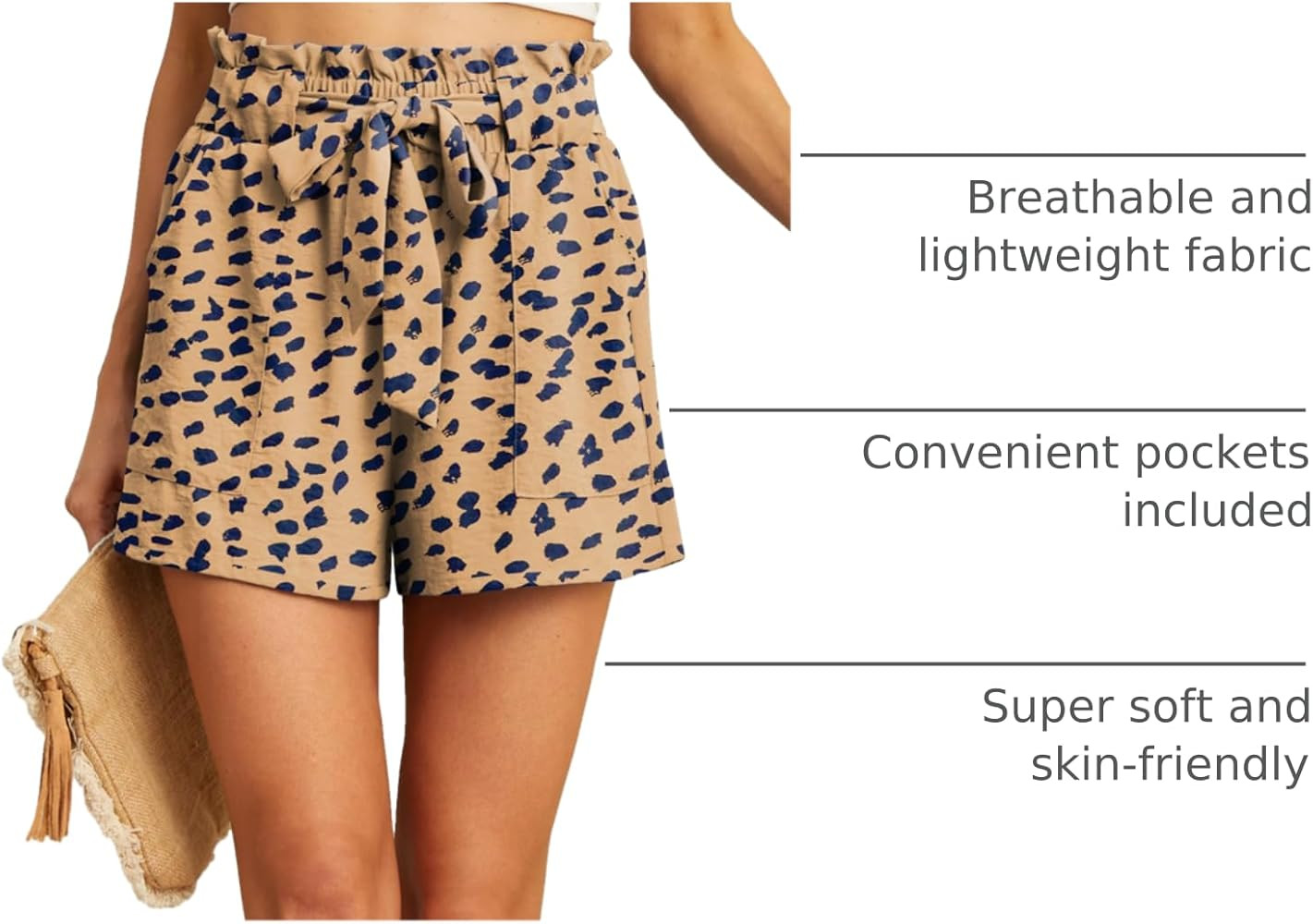 IWOLLENCE Womens Shorts with Pockets Summer Casual Shorts for Women Waist Casual Lightweight Adju... | Amazon (US)