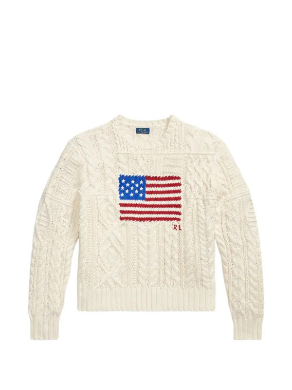 cable-knit flag sweater | Farfetch Global