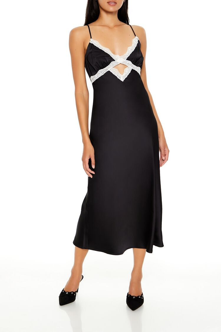 Lace-Trim Maxi Slip Dress | Forever 21