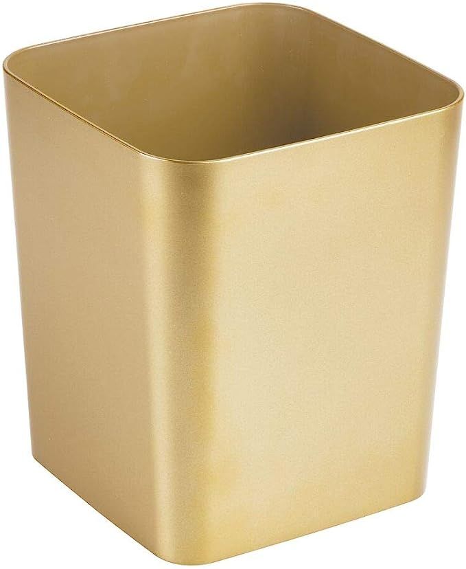 mDesign Square Shatter-Resistant Plastic Small Trash Can Wastebasket, Garbage Container Bin for B... | Amazon (US)