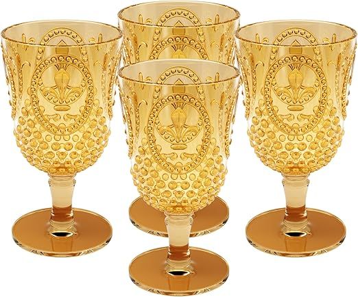 Elle Decor Acrylic Wine Goblets | Set of 4, 15-Ounce | Unbreakable Acrylic Wine Glasses | Reusabl... | Amazon (US)