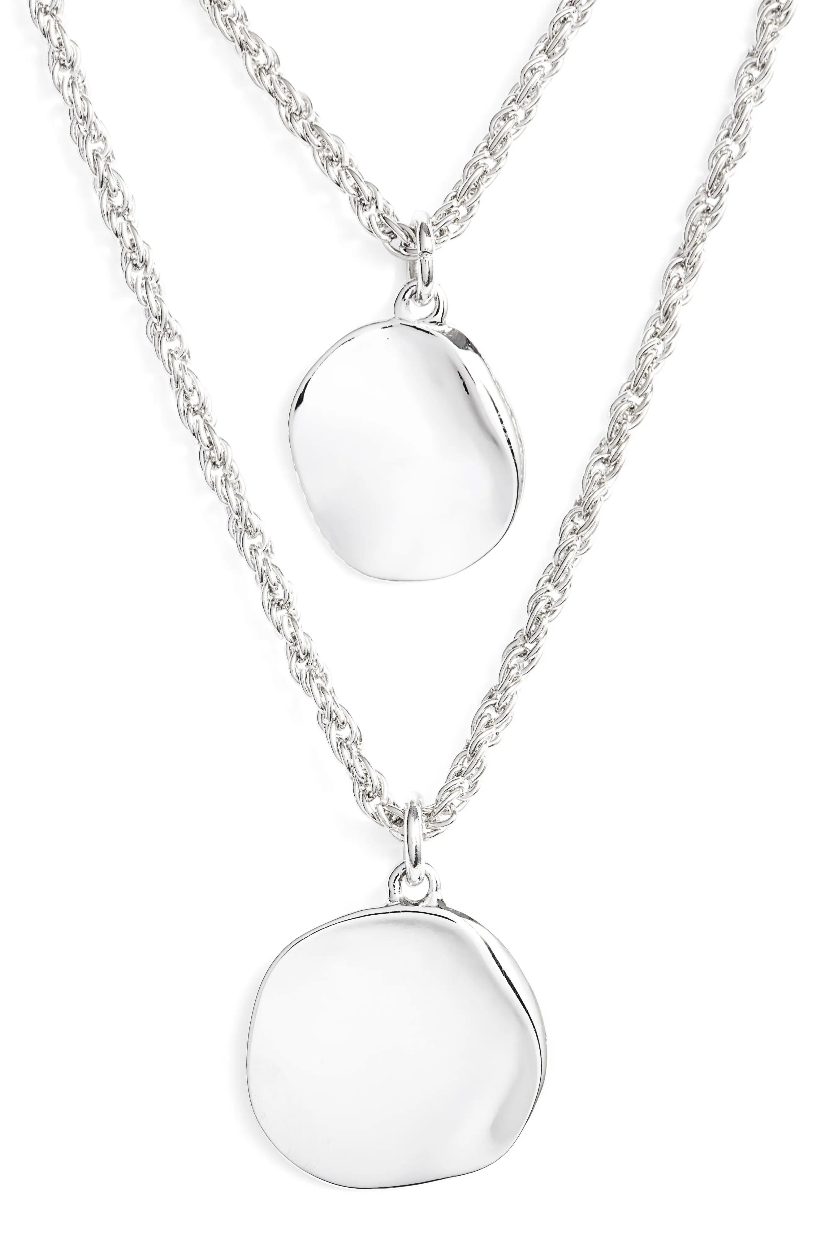 Halogen® Hacked Classic Layered Coin Necklace | Nordstrom
