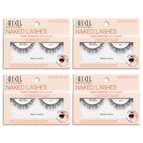 Ardell Naked Lashes Natural 421 with Invisiband – Natural False Eyelashes, Subtle Volume & Length Strip Lashes, 4 Pairs | Amazon (US)