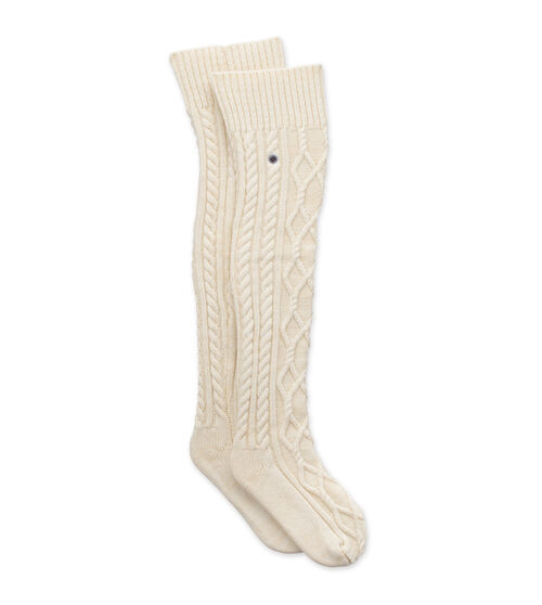 UGG Women's Cable Knit Sock Wool Blend In Cream | UGG US & AU