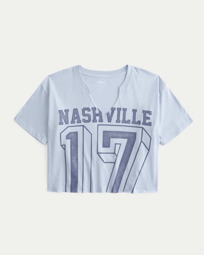 Oversized Crop Nashville Graphic Tee | Hollister (US)