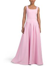 Sleeveless Drop Waist Gown With Belt | TJ Maxx