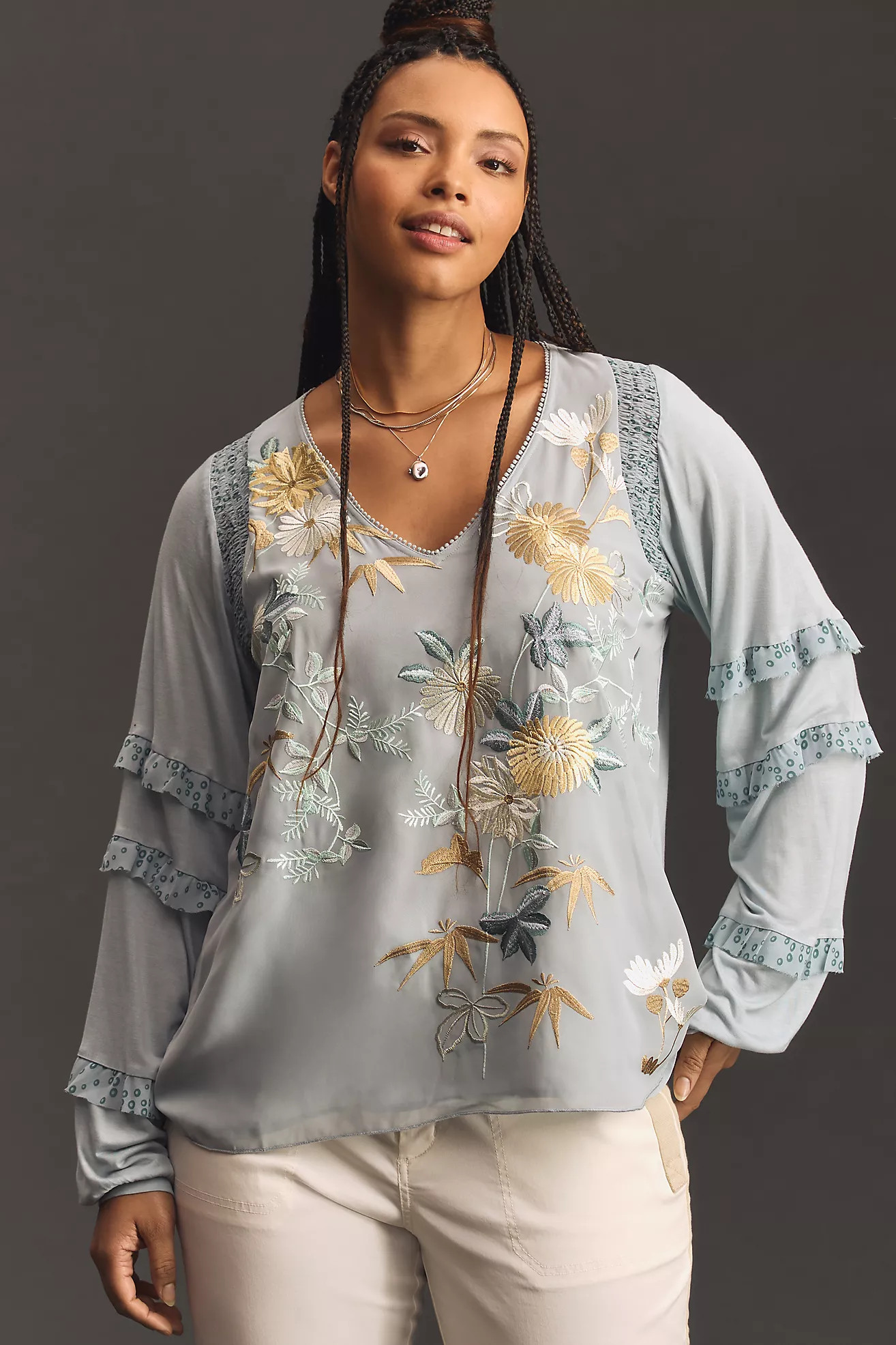 Tiny Frances Long-Sleeve Ruffled Top | Anthropologie (US)