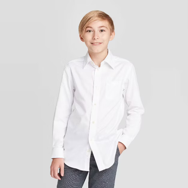 Boys' Button-Down Suiting Long Sleeve Shirt - Cat & Jack™ | Target