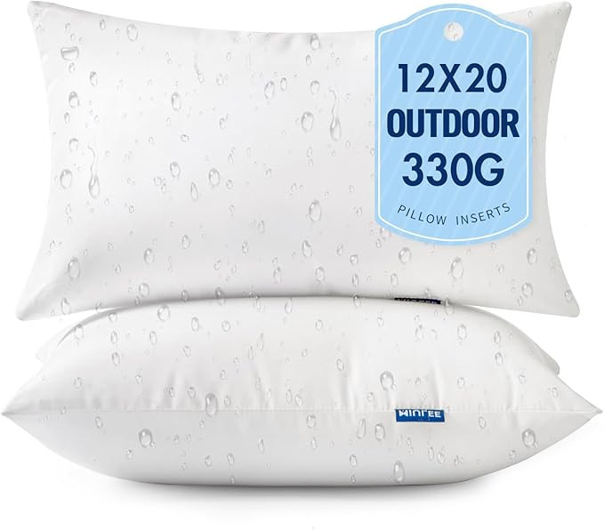 MIULEE 12x20 Outdoor Pillows,Set of 2 Throw Pillows Waterproof,Soft Support Throw Inserts Decorat... | Amazon (US)